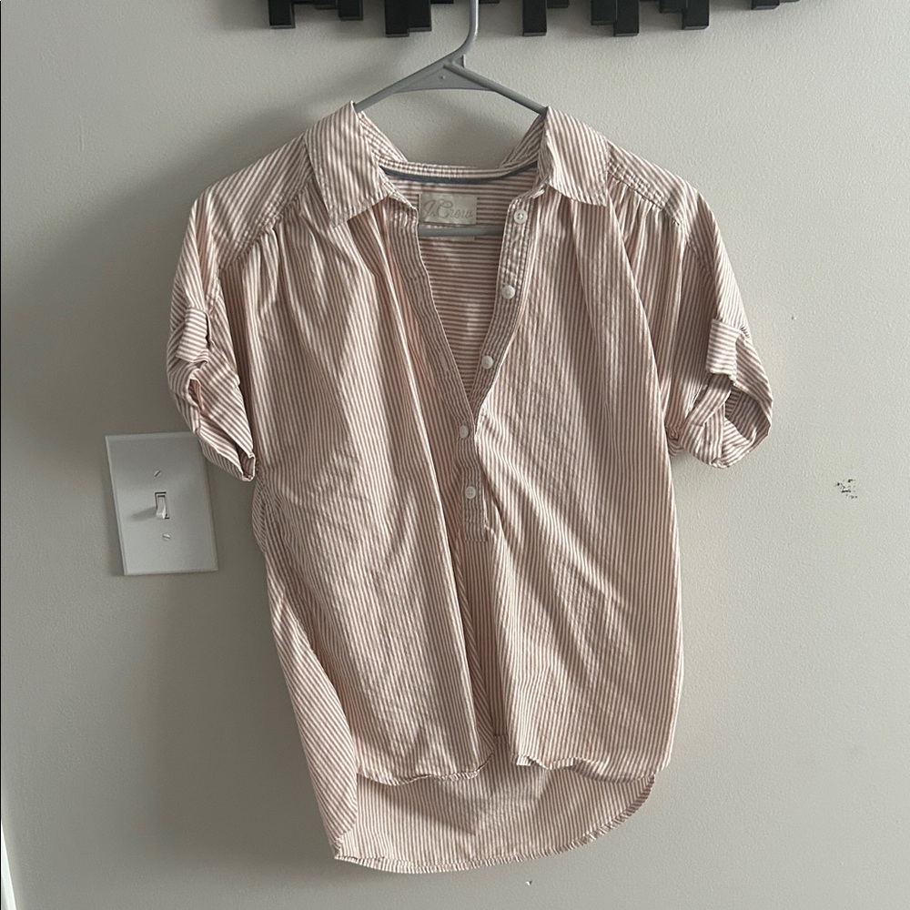 J. Crew Tan Striped Casual Button Down Shirt